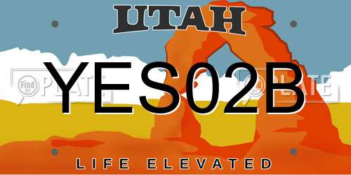 YES02B Utah License Plate