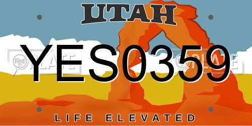 YES0359 Utah License Plate