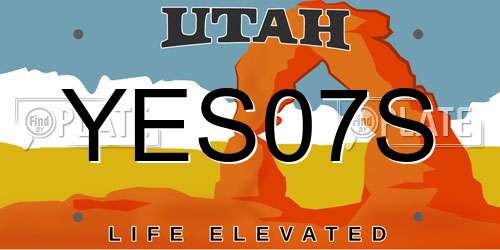 YES07S Utah License Plate