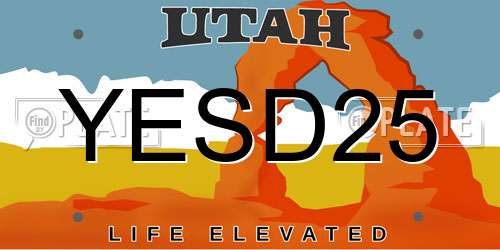 YESD25 Utah License Plate