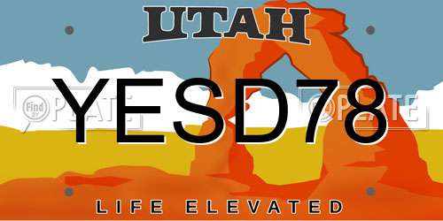 YESD78 Utah License Plate