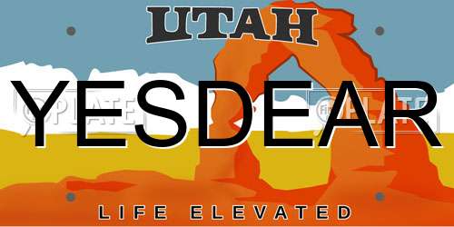 YESDEAR Utah License Plate