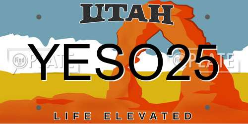 YESO25 Utah License Plate