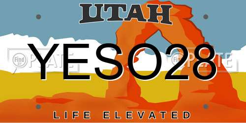 YESO28 Utah License Plate