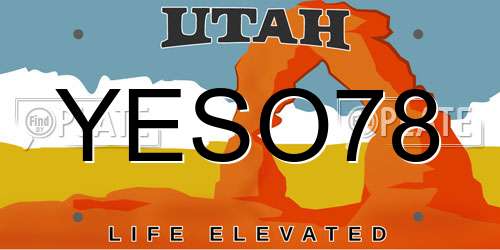 YESO78 Utah License Plate
