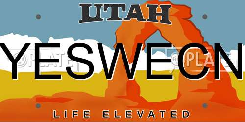 YESWECN Utah License Plate