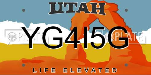 YG4I5G Utah License Plate