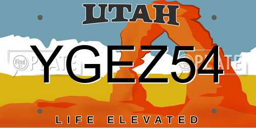 YGEZ54 Utah License Plate