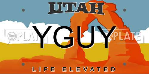 YGUY Utah License Plate