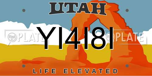 YI4I8I Utah License Plate