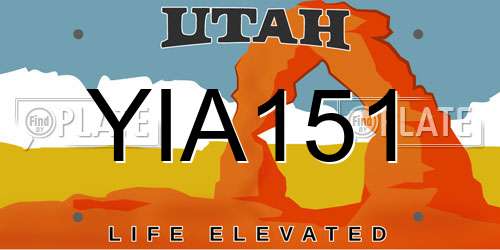 YIA151 Utah License Plate