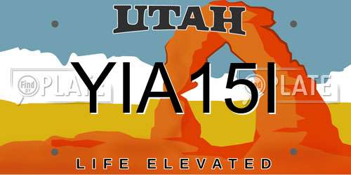 YIA15I Utah License Plate