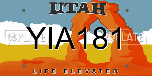 YIA181 Utah License Plate