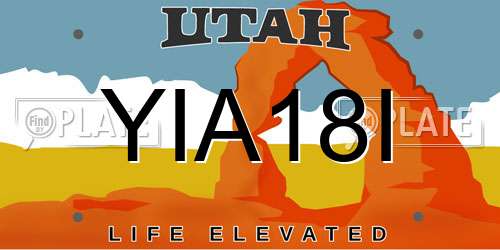 YIA18I Utah License Plate