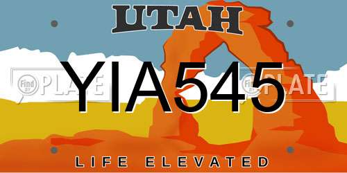 YIA545 Utah License Plate