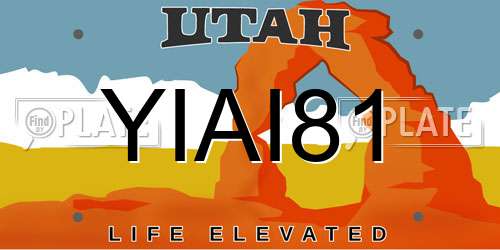 YIAI81 Utah License Plate