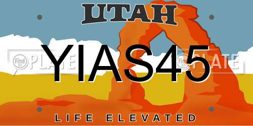 YIAS45 Utah License Plate