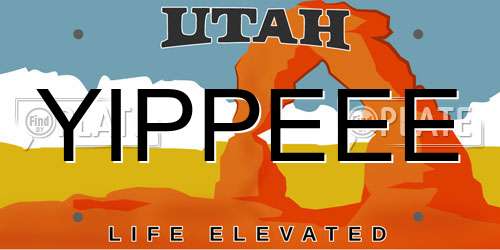 YIPPEEE Utah License Plate