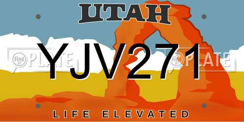 YJV271 Utah License Plate