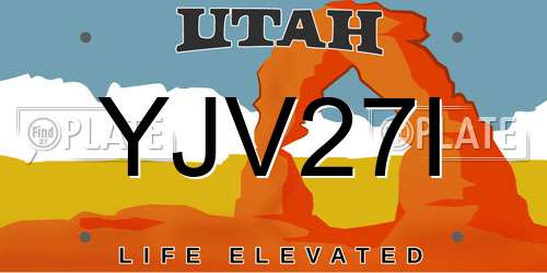 YJV27I Utah License Plate