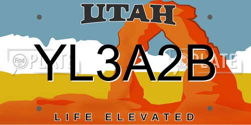 YL3A2B Utah License Plate