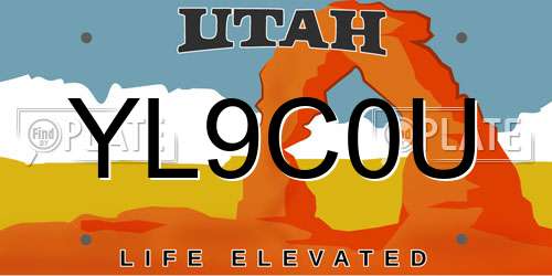 YL9C0U Utah License Plate