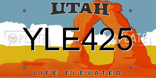 YLE425 Utah License Plate
