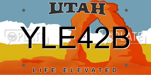 YLE42B Utah License Plate