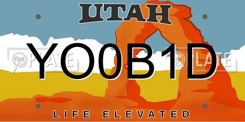 YO0B1D Utah License Plate