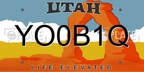 YO0B1Q Utah License Plate