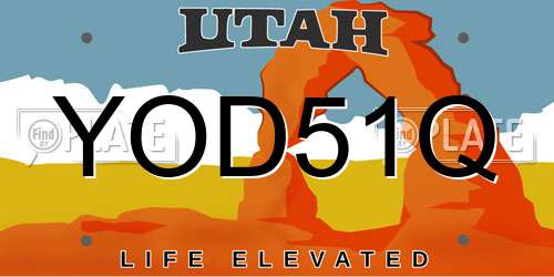 YOD51Q Utah License Plate