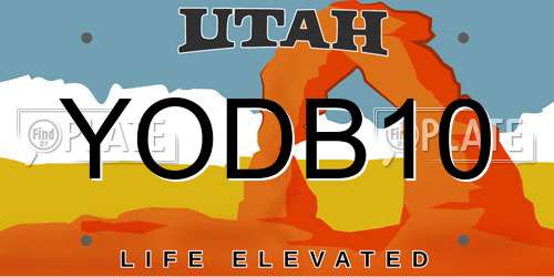 YODB10 Utah License Plate