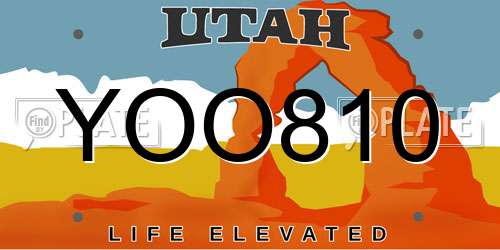 YOO810 Utah License Plate