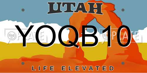 YOQB10 Utah License Plate