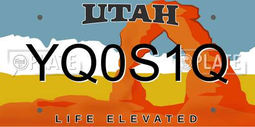 YQ0S1Q Utah License Plate