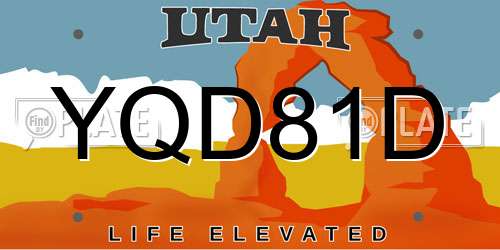 YQD81D Utah License Plate