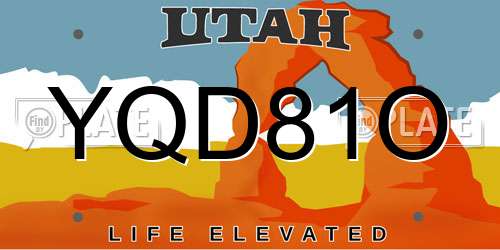 YQD81O Utah License Plate