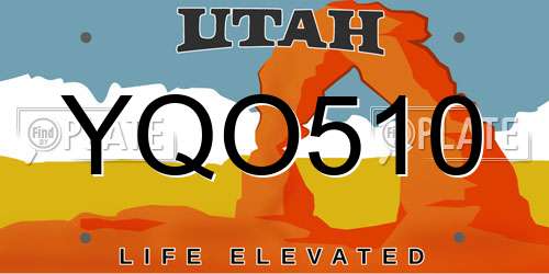 YQO510 Utah License Plate
