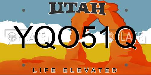 YQO51Q Utah License Plate