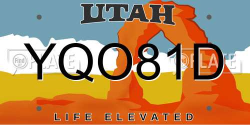 YQO81D Utah License Plate