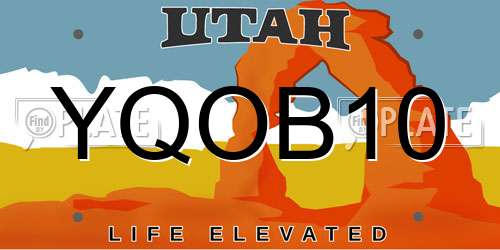 YQOB10 Utah License Plate