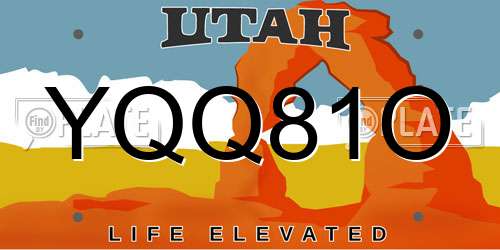 YQQ81O Utah License Plate