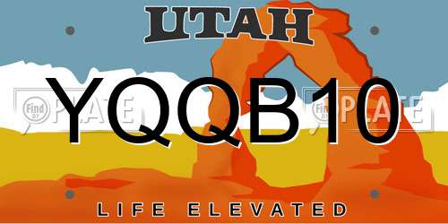 YQQB10 Utah License Plate