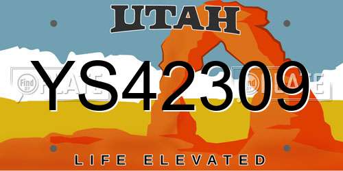 YS42309 Utah License Plate