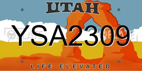 YSA2309 Utah License Plate