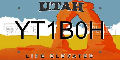 YT1B0H Utah License Plate