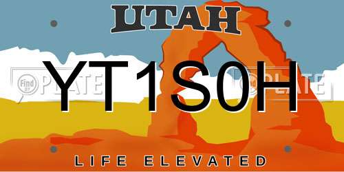 YT1S0H Utah License Plate