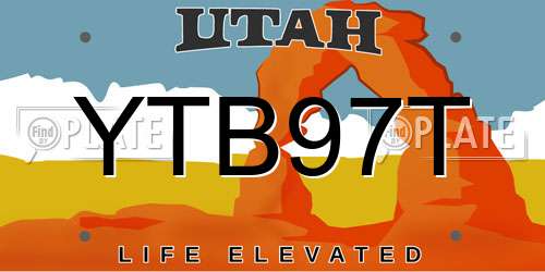 YTB97T Utah License Plate