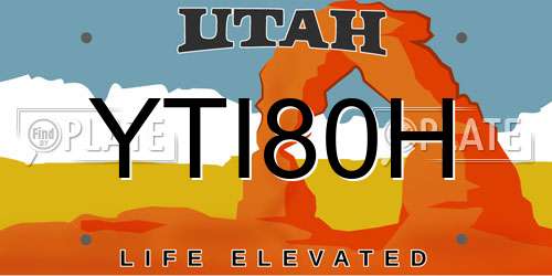 YTI80H Utah License Plate