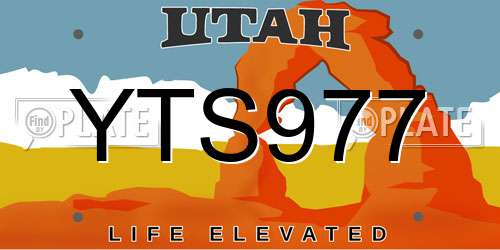 YTS977 Utah License Plate